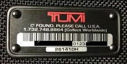TUMI/トゥミトレイサー登録方法